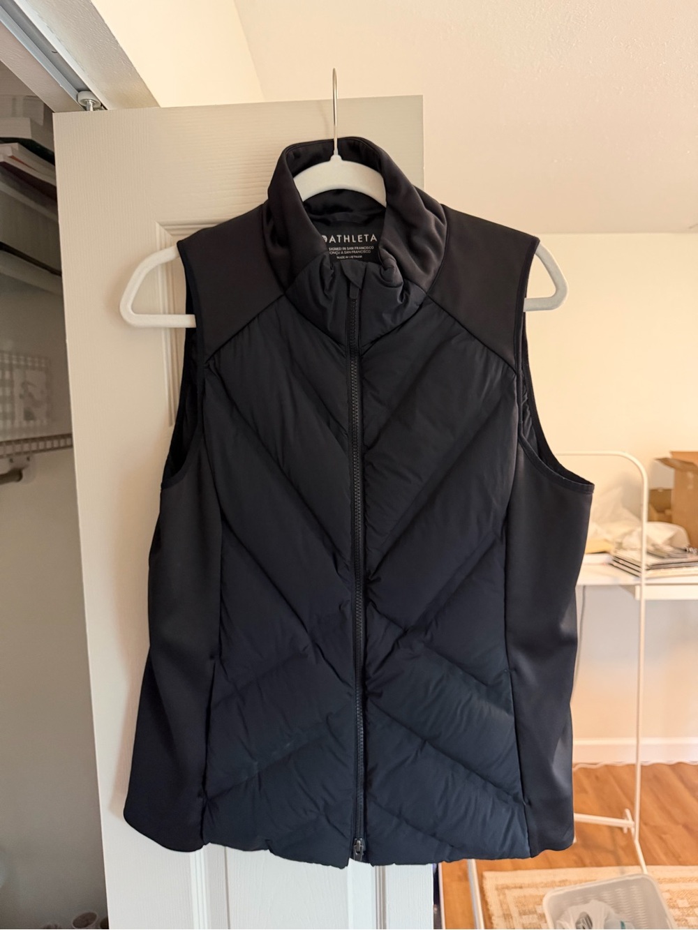 Athleta Black Quilted Insulated Vest